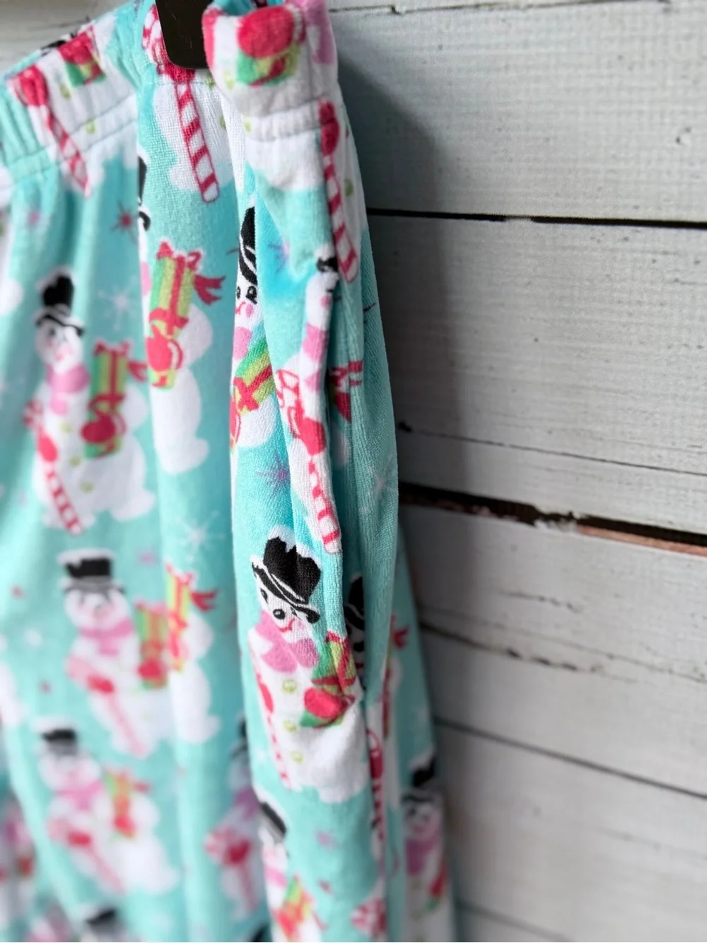 Holiday Time Mint Snowman Candy Cane Pajama Set